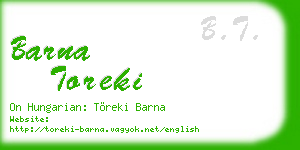 barna toreki business card