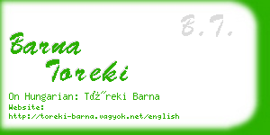 barna toreki business card